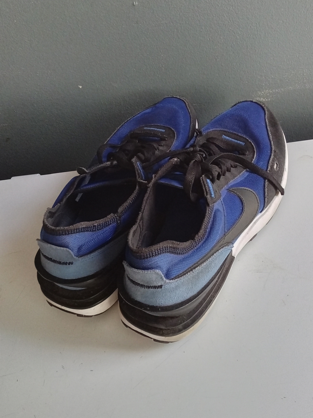 Nike‎ Waffle One Blue Black Suede Mesh Low Top Sneakers Running Shoes